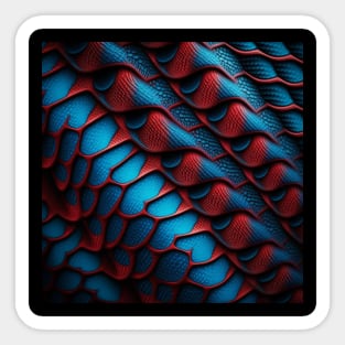 Snake pattern, with pattern, SciFi, scale pattern, red, blue Sticker
